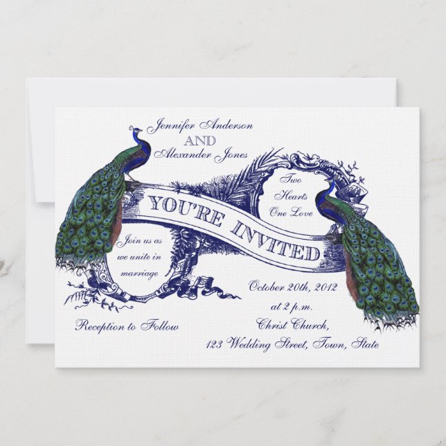 Blaue Hochzeit der Marine Einladung (Vorderseite)