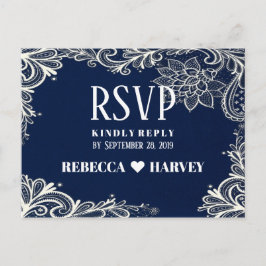 Blaue Hochzeit der Nautik RSVP Einladungspostkarte