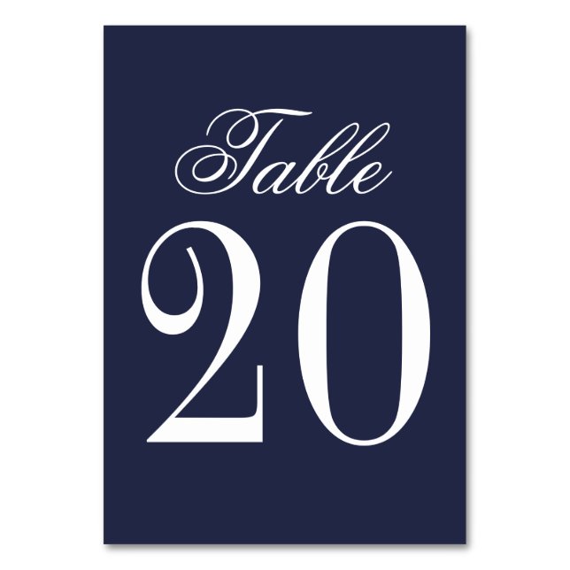 Blaue Hochzeit der Nautik Tischnummer (Vorderseite)