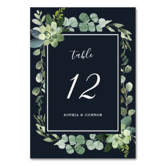 Blaue Hochzeit der Navy in der Nacht Tischnummer