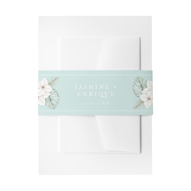 Blaue Hochzeit des Tropenglases Einladungsbanderole (Vorderseite Beispiel)