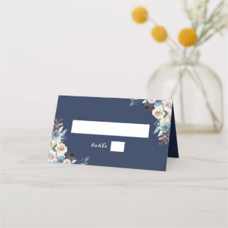 Blaue Hochzeit mit blauer Wasserfarbe Rustikale Bl Platzkarte