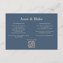 Blaue Hochzeit mit Latticework-Muster Begleitkarte