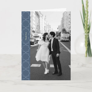 Blaue Hochzeit mit Latticework-Muster Karte