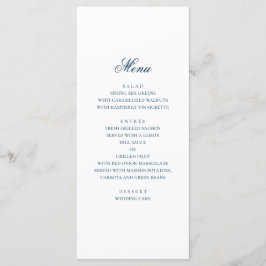 Blaue Hochzeit. Moderne Wasserfarbenflotte Menükarte