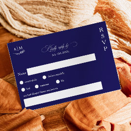 Blaue Hochzeit RSVP Karte