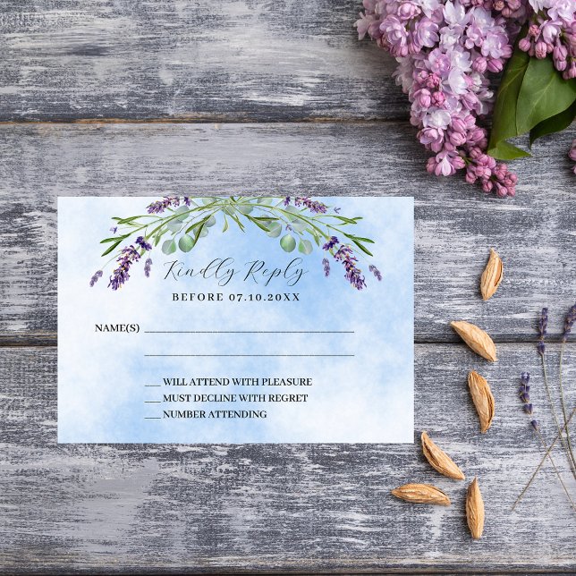 Blaue Hochzeit-RSVP-Reaktion RSVP Karte (Von Creator hochgeladen)
