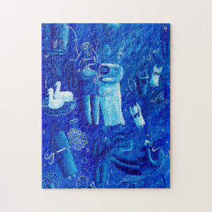 Blaue Hochzeit Zeitgenössische Kunstmalerei Puzzle