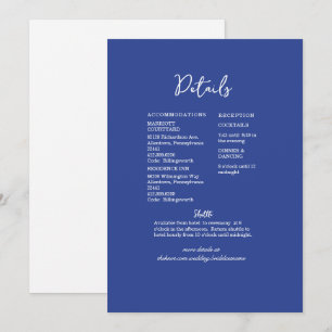 Blaue Hochzeitsdetail-Einladung Einladung