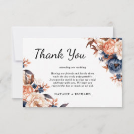 Blaue Hochzeitsfeier Dankeskarte