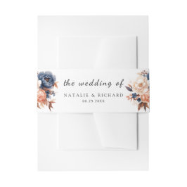 Blaue Hochzeitsfeier Einladungsbanderole