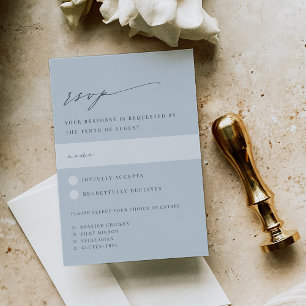 Blaue Hochzeitsmahlzeit - Auswahl RSVP Karte