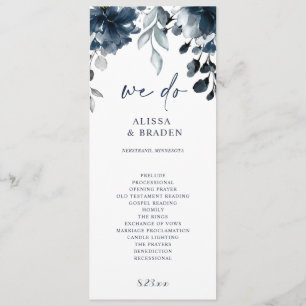 Blaue Hochzeitsprogramme Blumengrün Programm