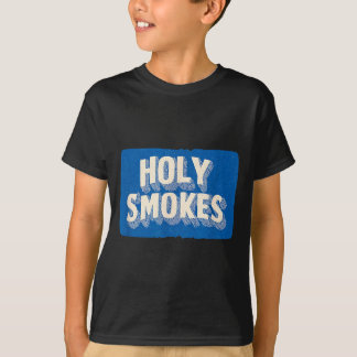 Blaue Holy Smokes Grafik-Look T-Shirt