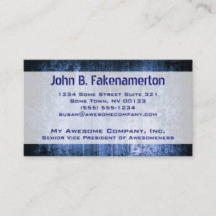 Blaue Holz-Optik Visitenkarte