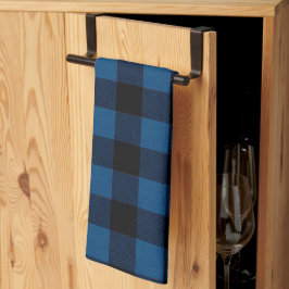 Blaue Holzfäller-Karozeichnung Geschirrtuch