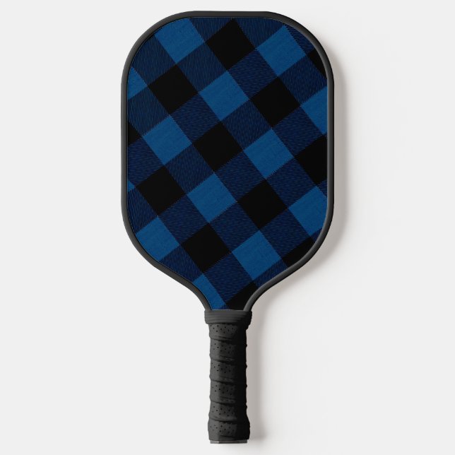 Blaue Holzfäller-Karozeichnung Pickleball Schläger (Vorderseite)