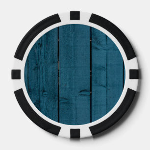 Blaue Holzplanken Pokerchips