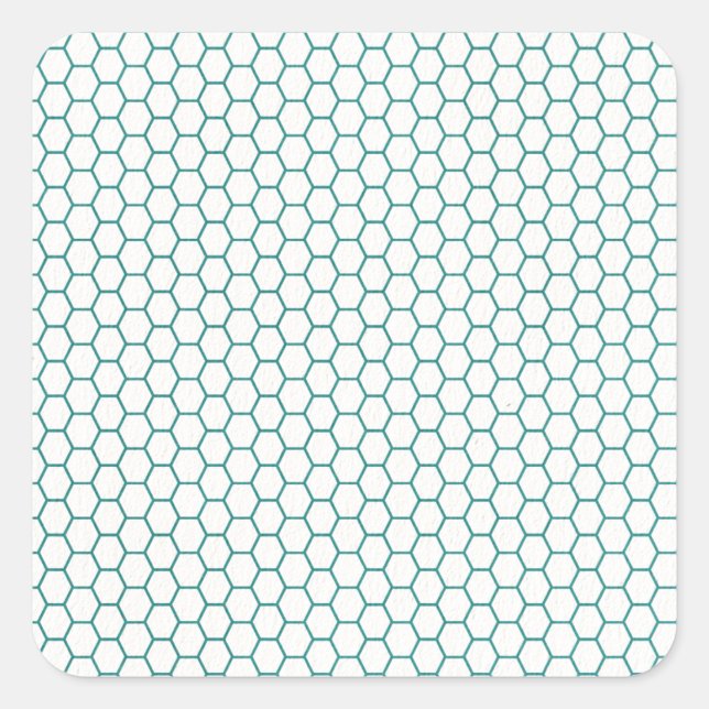 Blaue Honey Comb Muster Quadratischer Aufkleber (Vorderseite)