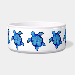 Blaue Honu Schildkröte und Hibiskus Napf