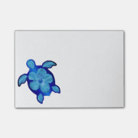 Blaue Honu Schildkröte und Hibiskus