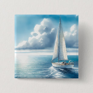 Blaue Horizont-Segelyacht Button