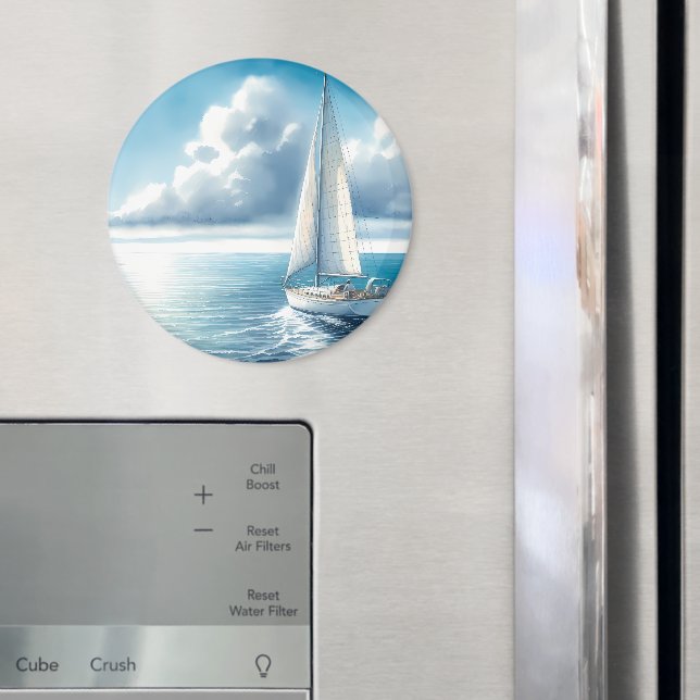 Blaue Horizont-Segelyacht Magnet (In Situ (Kühlschrank))