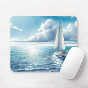 Blaue Horizont-Segelyacht Mousepad