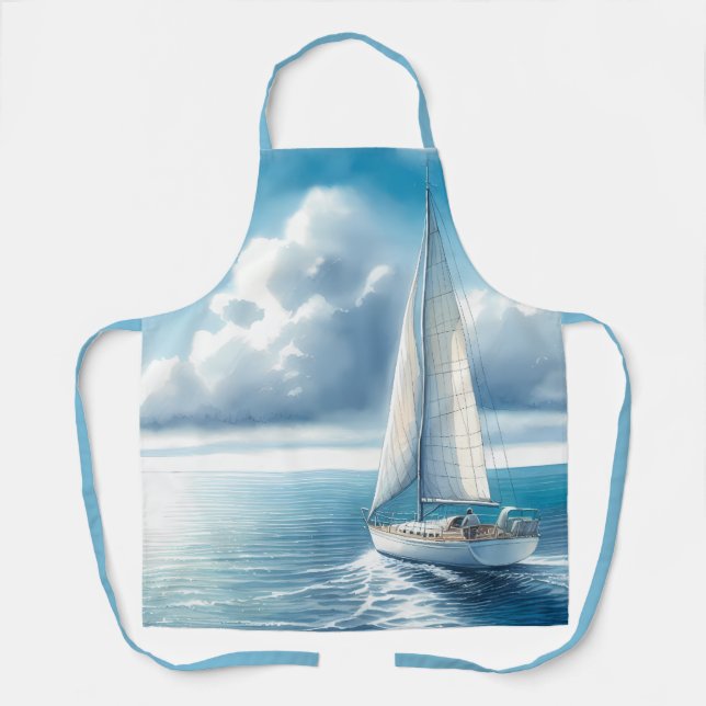 Blaue Horizont-Segelyacht Schürze (Vorderseite)