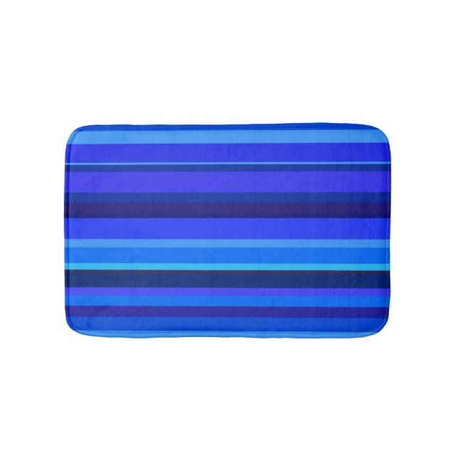 Blaue horizontale Streifen Badematte (Vorderseite)