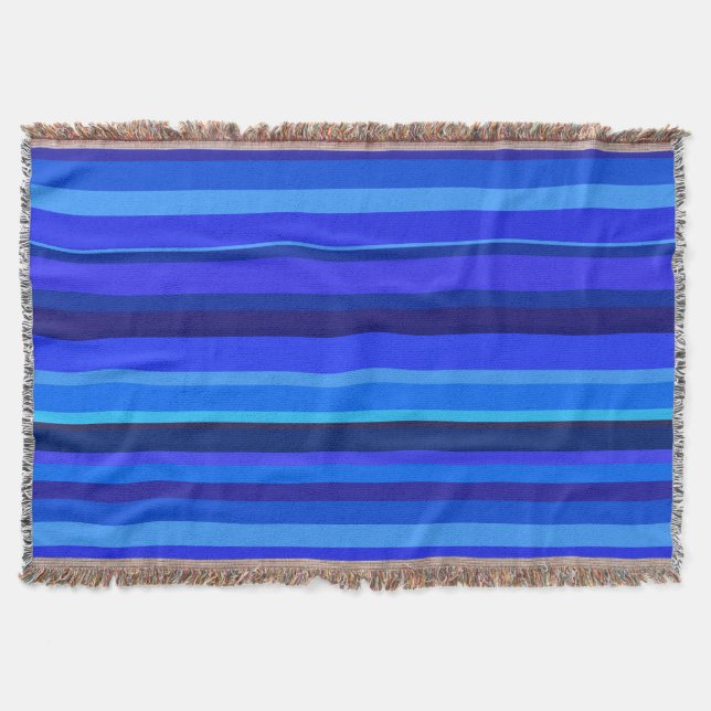Blaue horizontale Streifen Decke (Vorderseite)