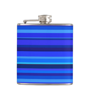 Blaue horizontale Streifen Flachmann