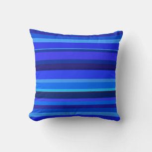 Blaue horizontale Streifen Kissen