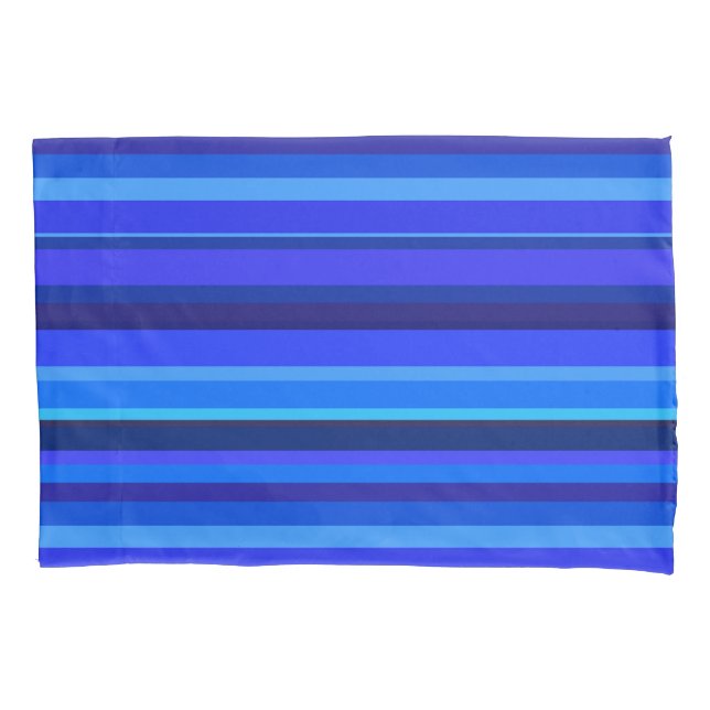 Blaue horizontale Streifen Kissenbezug (Vorderseite)