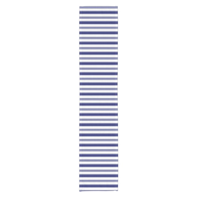 Blaue horizontale Streifen Kurzer Tischläufer (Vorderseite)