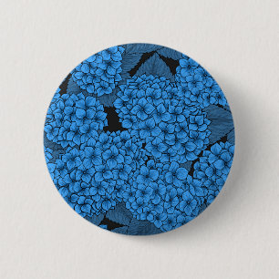 Blaue Hortensie Button
