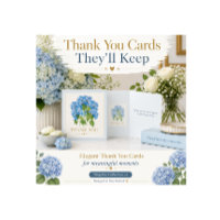 Blaue Hortensie Danksagungskarte Elegant floral