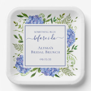 Blaue Hortensie Etwas Blaues bevor ich es tue Pappteller