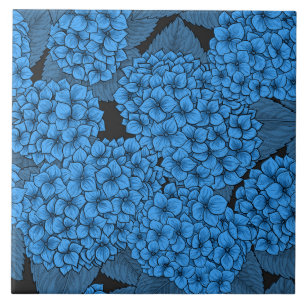 Blaue Hortensie Fliese
