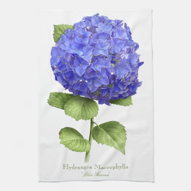 Blaue Hortensie Geschirrtuch (Vertikal)