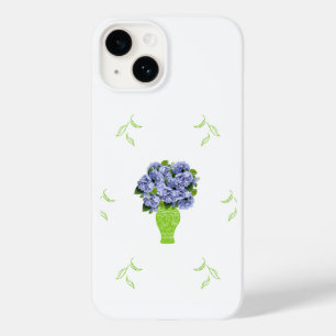 Blaue Hortensie Grüne Vase Küstenmuster Case-Mate iPhone 14 Hülle