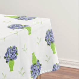 Blaue Hortensie im floralen Muster der grünen Vase Tischdecke