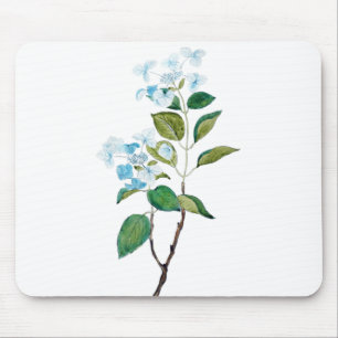 blaue Hortensie im Vintage-Stil Mousepad