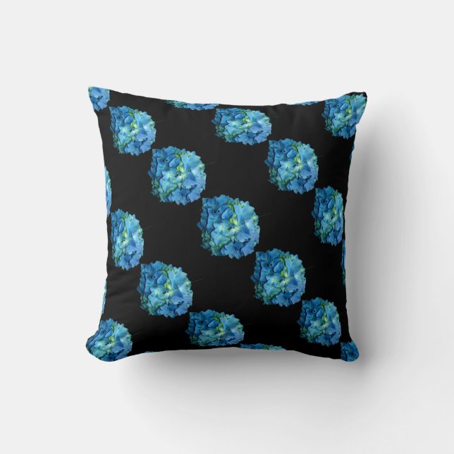 Blaue Hortensie Kissen (Vorderseite)
