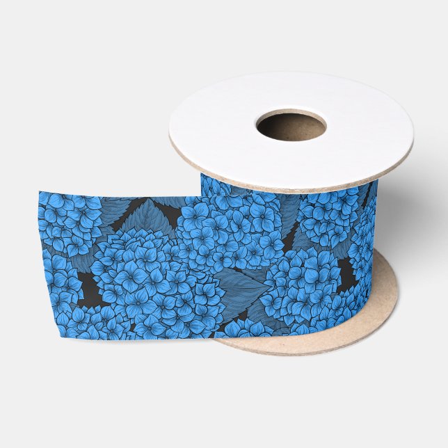 Blaue Hortensie Satinband (Spule)