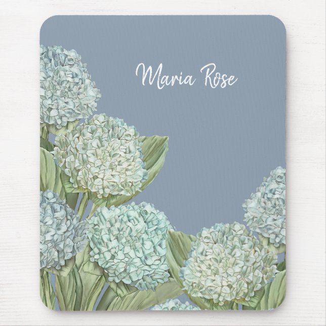 Blaue Hortensie/ Staubblau Mousepad (Vorne)