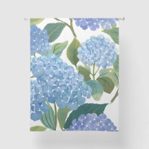 Blaue Hortensien-Aquarell-Blumenküste