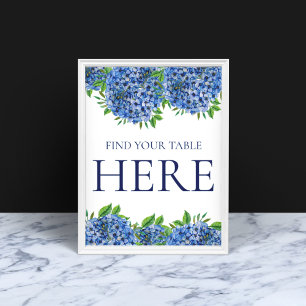 Blaue Hortensien Aquarell Hochzeit Finde Deinen Ti Poster