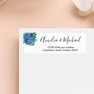 Blaue Hortensien Aquarell-Rückkehr-Hochzeit