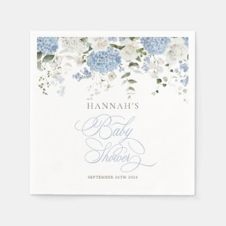 Blaue Hortensien Baby Shower Servietten